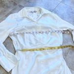 ZARA NWT  Satin Effect Mini Dress Long Sleeve White Sexy V Neck Collared Button S Photo 6