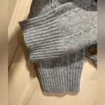 Derek Heart NWT  Size L Oversized Cropped V Neck Pointelle Cardigan Light Blue Photo 2