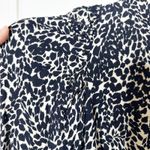 ZARA ‎ Animal Print Blouse Top Ruched Sleeve Mock Neck Black White Chic Photo 3