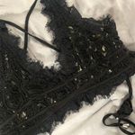 SheIn Black Strappy Lace Halter Top Photo 2