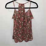 Banana Republic Brown Coral Pink Off White Warm Neutral Floral Print Tank Top S Photo 4