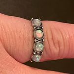 Women simulated opal silver plated ring size 6.75 Photo 8