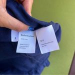 Reformation Blue  Linen Dress with Ruffle Detail Photo 6