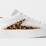 ZARA White & Gray Suede Silver Stud Leopard Print Women Shoes 36 / 6 Photo 0