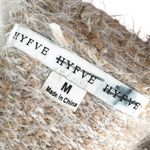 HYFVE Striped Long Textured Cardigan Sweater Beige Black Size Medium Photo 9