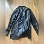 7 For All Mankind  faux leather button up shirt small black Photo 8