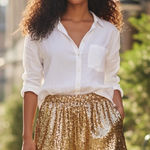 Vintage Lillie Rubin Gold High Waist Sequin Shorts Size undefined Photo 0