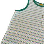 Mother Strong and Silent Type Pocket Tank Top Shirt Green Multi Stripe Sz Large Photo 2