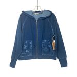 BEARPAW  Denim Blue Hooded Zip-Up‎ Jacket | Bandana Print Pockets | Size Small Photo 1