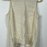 Parker  Cream Silk Dressy Split Back Tank Top Size Medium Photo 0