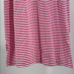 Lands' End  Vibrant Pink and White striped t-shirt Midi Dress casual vacation L Photo 8
