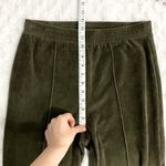 Aerie  Natural Olive Green Pull On Groove On Rib Velour Flare Loungewear Pants M Photo 8