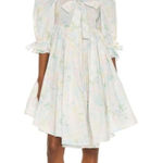 Selkie Shabby Chic Dress Sweetcorn Floral Watercolor Mini Dress Revolve Size XS White Photo 0