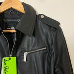 Sam Edelman Moto Black Leather Jacket Size Medium Photo 8