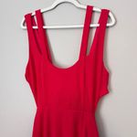 Maeve Anthropologie Open Back Cutout Knit Side Slit Strappy Maxi Dress Red L Photo 3