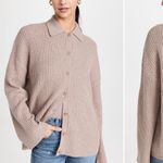 Reformation  Fantino Cashmere Collared Cardigan in Oatmeal Photo 1