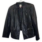 Halogen Black Leather Jacket. Size XL petite. Photo 0