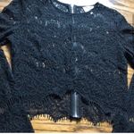 Long Sleeve Sheer Lace Top Black Photo 2