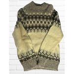 North Star Women's Size M Nordic Print Wool Pullover Sweater Neutral Gray Cream Size M Photo 5