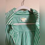 Maeve Anthropologie  The Bennet Buttondown Shirt Striped Edition Sz XL Green Photo 6