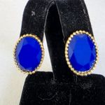 Statement Bib Necklace Gold Chain And Jewel Tone Colors Blue Photo 5