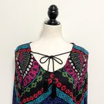 Ella Moss V Neck Bright Mandala Pleated Tassel Photo 1