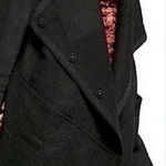 Free People  Asymmetrical Wool Blend Knit Black Hoodie Jacket Size Large Photo 0