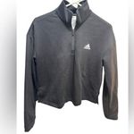 Adidas  Black and white Quarter-Zip Pullover long sleeve crop top Photo 0