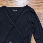 Soft Surroundings  • black knit wrap top tie waist surplice ribbon belt Photo 3