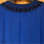 Lucky Brand  Embroidered Beaded Mini Shift Dress in Cobalt Blue & Black Size XS‎ Photo 12