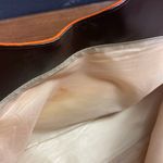 Striped Multicolor Clutch with Brown Handle Pink Photo 4