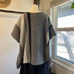 A New Day LOFT Gray Wool Blend Colorblock Soft Oversized Poncho Sweater NEW Size XS/S Photo 5