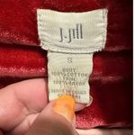 J.Jill  Red Courderoy Trucker Coat With Velvet Trim Boho Chic Effortless Classic Photo 9