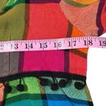 Stella & Dot VTG Stella Women's Top‎ L Rainbow Plaid Boho Festival Tunic Bell Sleeve Zip Back Photo 4