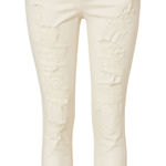 American Eagle  Distressed White Skinny Jeans | Next Level Stretch Size 8 Regular Photo 0