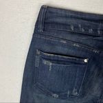 Paige Swall Dark Wash Distress Denim Peg Leg Jean Photo 8