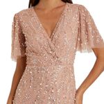 Mac Duggal NEW Size 10 Style 35109 Pink Embellished Flutter Sleeve Gown NWT Photo 2