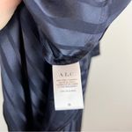 ALC Frank A.L.C. Avi Navy Blue Striped Silk Peplum Midi Dress Size 0 Photo 10