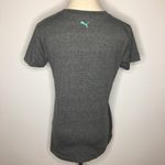 Puma Gray Teal Graphic Short Sleeve Shirt Medium Photo 3
