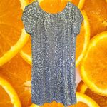 Cable & Gauge  Silver Sequin‎ Short Sleeve Dress Size M Photo 4