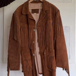 Vintage Echo Mountain by Arturo Brown Fringe Suede Jacket Size XXL Photo 0