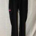 Betsey Johnson Scrub Pants XS Black with Pink Heart Accents – Style B700R Photo 0