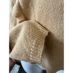 BCBGeneration Ruffle Crew Neck Long Sleeve Acrylic Pullover Light Gold Sweater L Photo 4