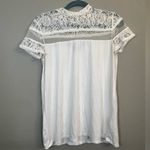 EXPRESS Womens Small Ivory Lace Short Sleeve mock neck Top Photo 1