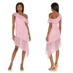 Majorelle  White Lace  Midi Dress Small One Shoulder Asymmetric Ruffle Bridal Photo 1