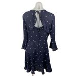 Xhilaration  Blue Bird Print Ruffle Keyhole Long Sleeve Mini Flare A-Line Skirt M Photo 1