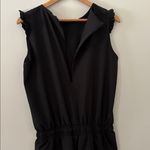ALBION FIT  Ruffle Sleeve Romper Drawstring Waist Wrinkle Free Black Size M Photo 9