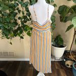 Lulus LULU’S Cape Cove Orange Multi Striped Asymmetrical Dress | XL Photo 3