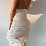 ZARA NWT BLOGGERS FAVORITE super BOHO ECRU BEIGE CROCHETED HALTER Maxi DRESS L Photo 10