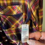Falmer Heritage Western Red Blue Gold Plaid Long Sleeve Pearl Button Shirt L Size L Photo 9